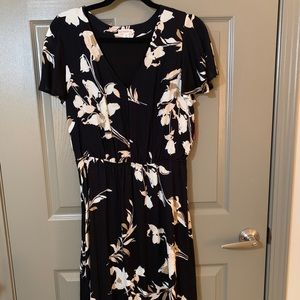 Merona Black Floral Dress NEW!